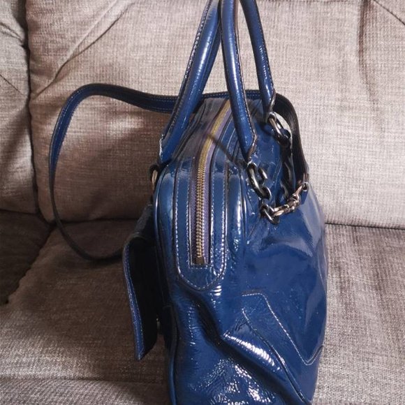 Coach Blue Patent Leather Bag - Picture 2 of 4